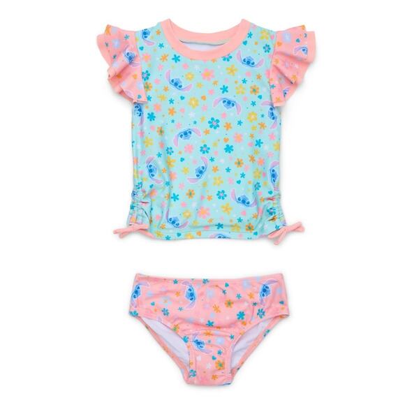 Disney Stitch Toddler Girl Tankini Swimsuit Two Piece 2T New - Picture 1 of 8
